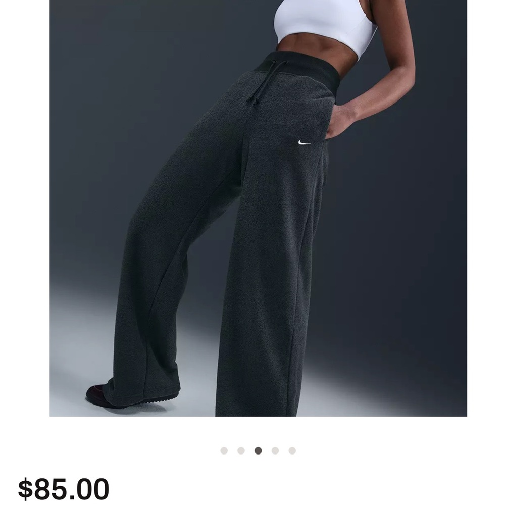 Nike Black Fleece Phoenix Plush Wide-Leg Sweatpants